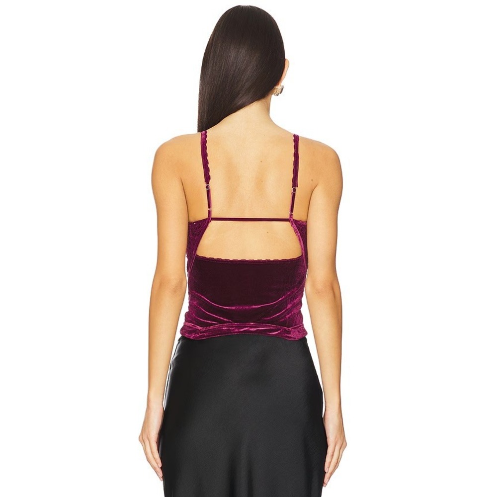Free People About Last Night Corset Lace‎ Trim Sleeveless Top Red Size M NWT - Picture 3 of 5
